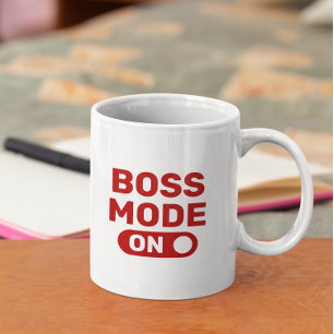 Bass Mode On-Red Typography Coffee Mug