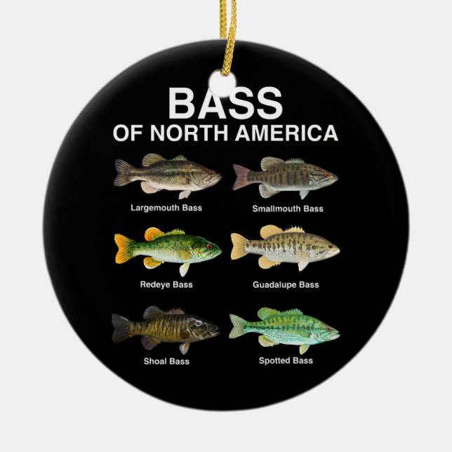 Bass Of North America Love Fishing  Ceramic Tree Decoration (Front)