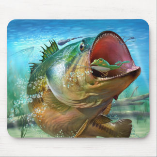 BASS ON A LURE MOUSEPAD FOR COMPUTER