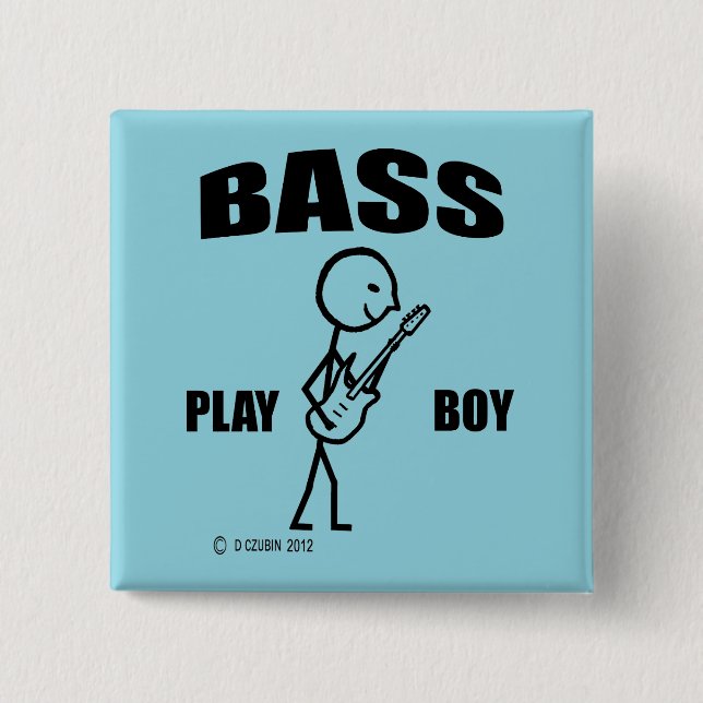 Bass Play Boy 15 Cm Square Badge (Front)
