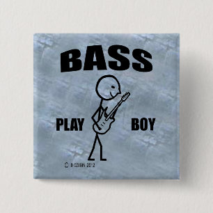 Bass Play Boy 15 Cm Square Badge