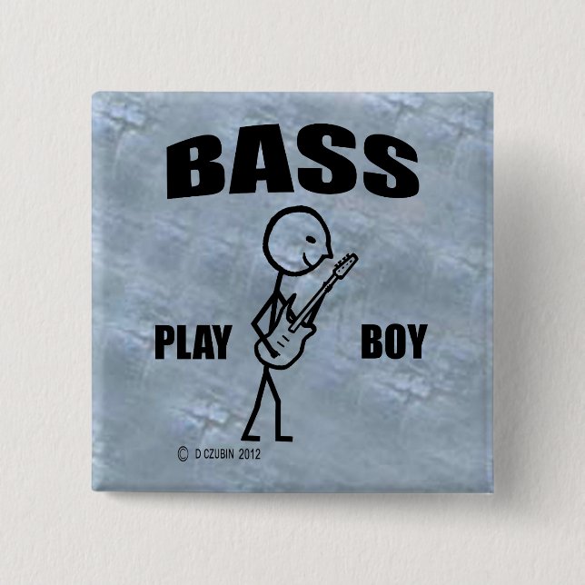 Bass Play Boy 15 Cm Square Badge (Front)