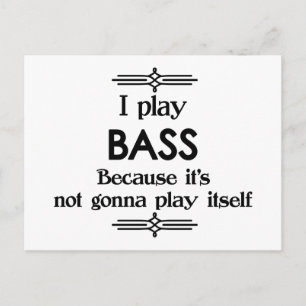 Bass - Play Itself Funny Deco Music Postcard