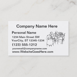 Bass Player Band Outline Bluegrass Business Card