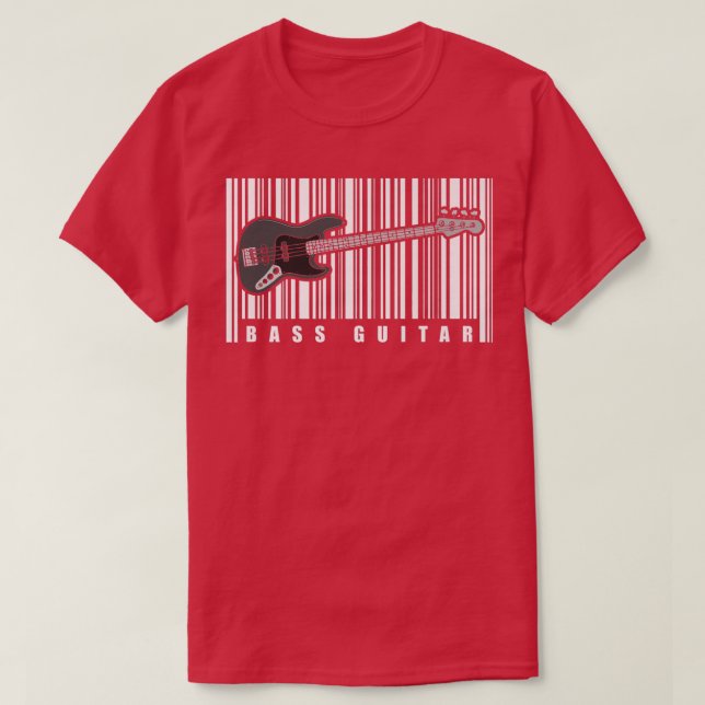Bass Player Barcode Music Musician BassistBass Gui T-Shirt (Design Front)
