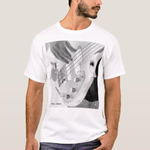 Bass player , bass and hand, negative image T-Shirt