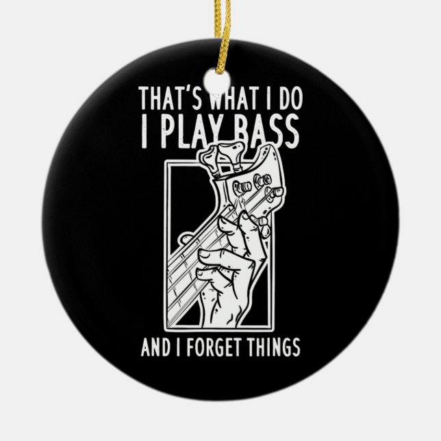 Bass Player Bass Guitar  Ceramic Tree Decoration (Front)