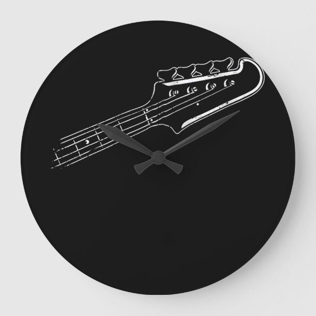 Bass Player Bass Guitar Musical Design Large Clock (Front)