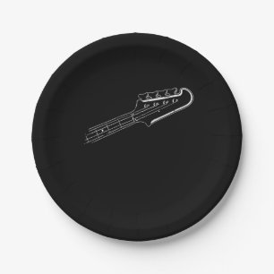 Bass Player Bass Guitar Musical Design Paper Plate