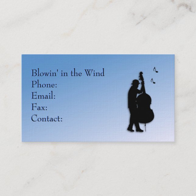 Bass Player Blue Business Card (Front)