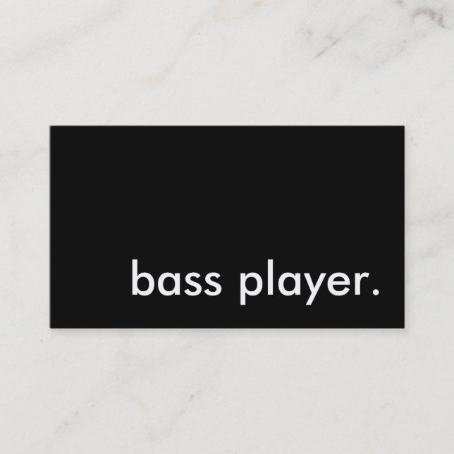 bass player. business card (Front)
