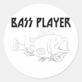 Bass Player Classic Round Sticker
