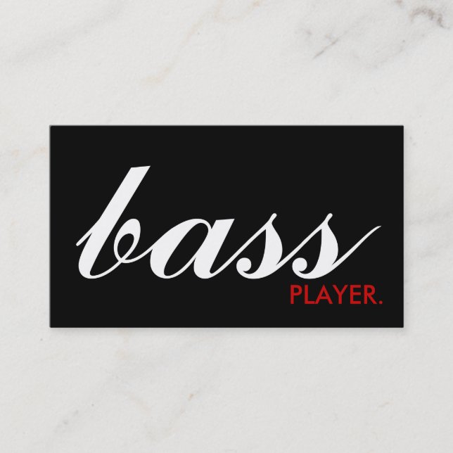 BASS player. (colour customisable) Business Card (Front)