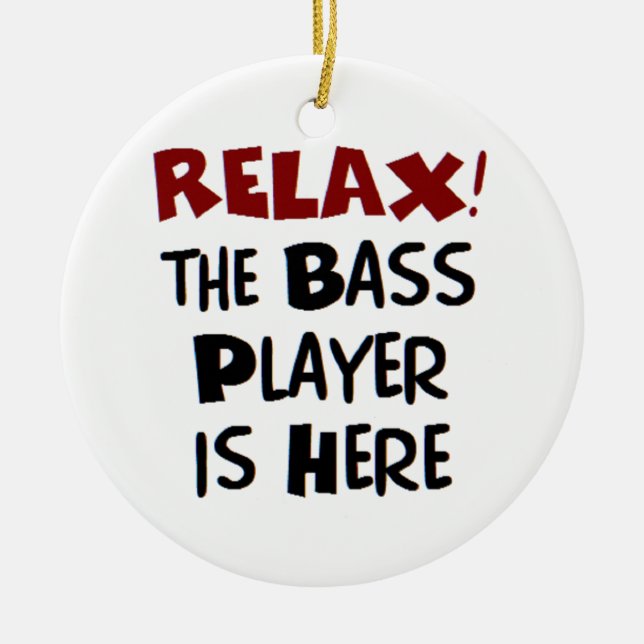 bass player here ceramic tree decoration (Front)