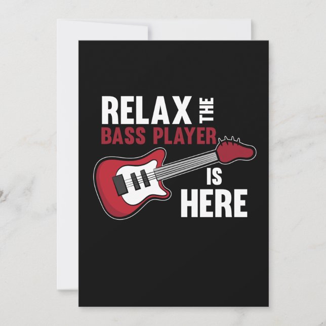 Bass Player Is Here Guitar Music Musician Guitaris Thank You Card (Front)