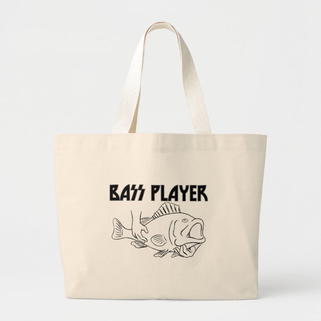 Bass Player Large Tote Bag (Front)