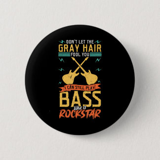 Bass Player Men Bass Guitar Player Bassist 6 Cm Round Badge