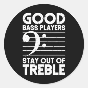 Bass Player Men Bass Guitar Player Bassist Classic Round Sticker
