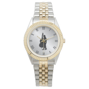 Bass Player Musician Black Roman Numerals Watch