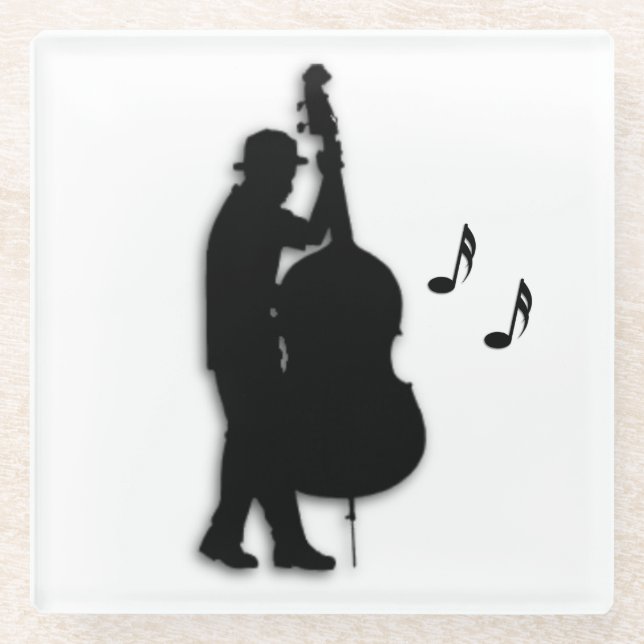 Bass Player Musician  Glass Coaster (Front)