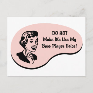 Bass Player Voice Postcard