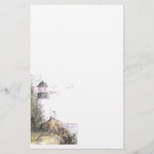 Bass Point Lighthouse Maine Maureen Girard Stationery