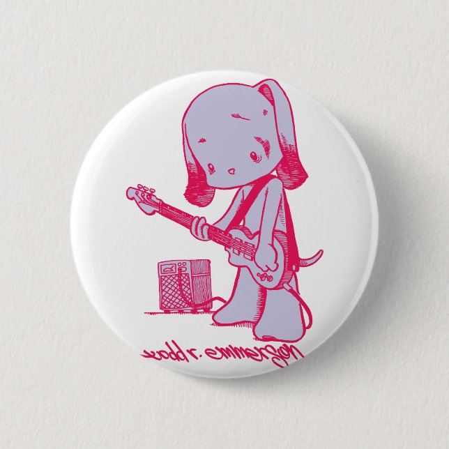 Bass Puppy 6 Cm Round Badge (Front)