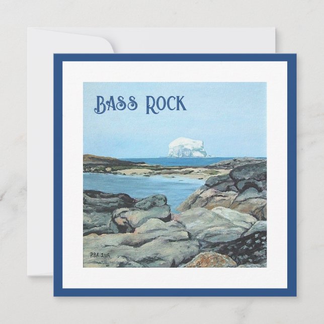 Bass Rock, North Berwick, bonnie Scotland fine art Holiday Card (Front)
