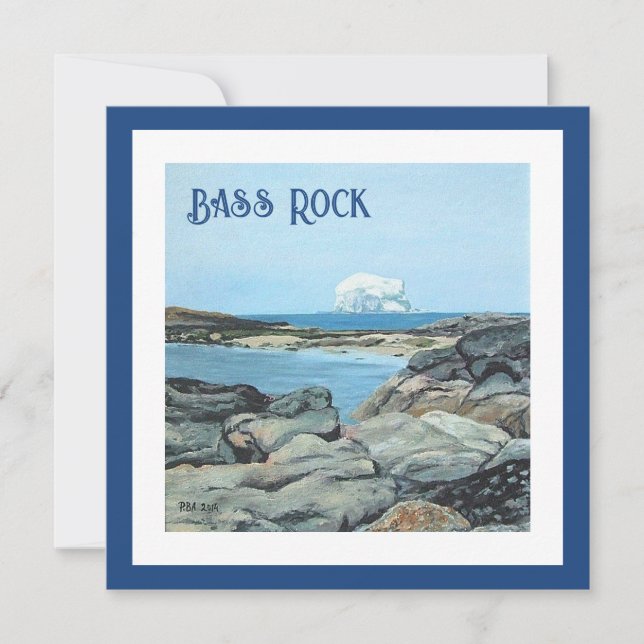Bass Rock, North Berwick, Scotland by Pola.B.Alex  Holiday Card (Front)