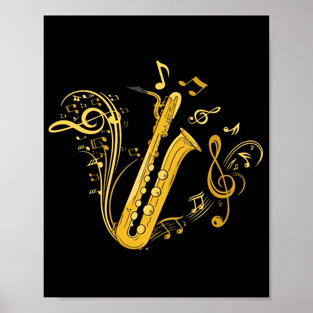 Bass Saxophone Player Orchestra Bass Saxophone Poster (Front)