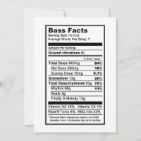 Bass singer "Nutritional Information Label"