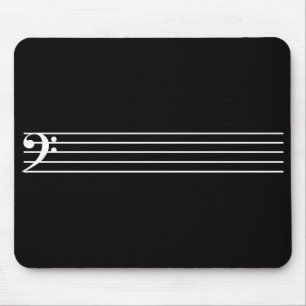 Bass staff Black Mouse Mat