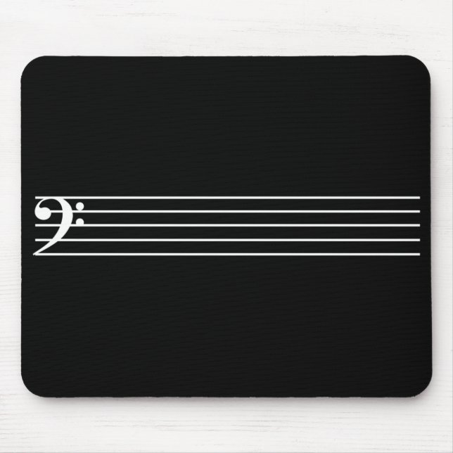 Bass staff Black Mouse Mat (Front)