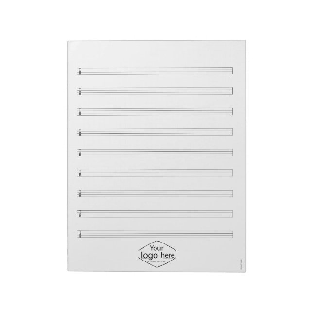 Bass Tab Notebook Custom Music School Logo Notepad (Rotated)