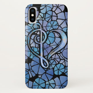Bass Treble Clef Note Music Heart Love iPhone X Case