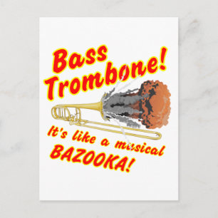 Bass Trombone Musical Bazooka Postcard