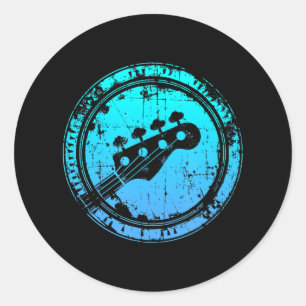 Bass Vintage Bass Guitar 01 Bass Player Classic Round Sticker