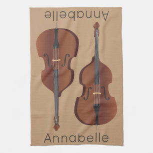 Bass Viol Personalise Tea Towel