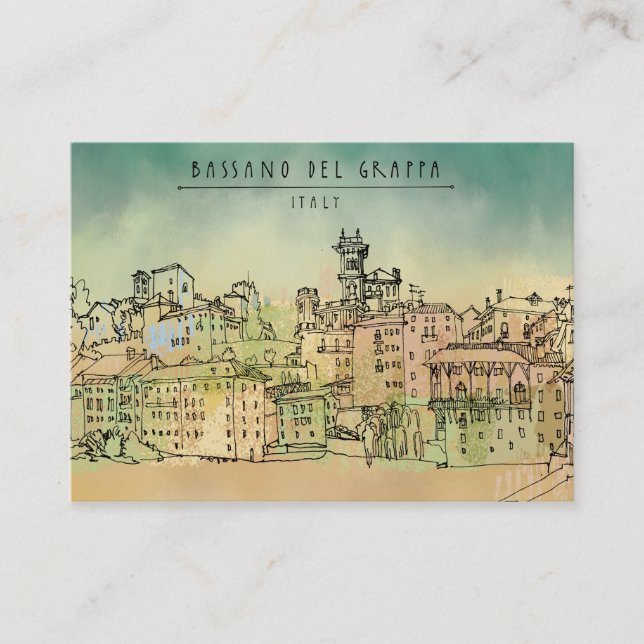 Bassano Del Grappa Italy Watercolor Business Card (Front)