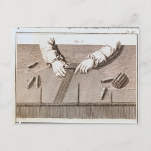 Basse-Lisse technique at the Gobelins tapestry Postcard