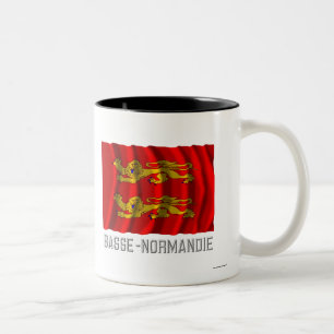 Basse-Normandie waving flag with name Two-Tone Coffee Mug
