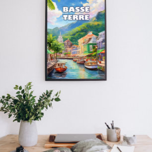 Basse-Terre, setting of waves Poster