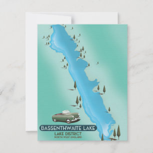 Bassenthwaite Lake, lake district travel poster ma