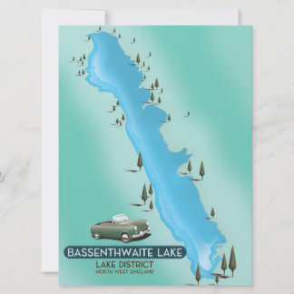 Bassenthwaite Lake, lake district travel poster ma Invitation