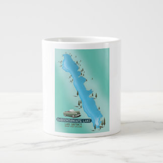 Bassenthwaite Lake, lake district travel poster ma Large Coffee Mug