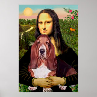 Basset 1 - Mona Lisa Poster