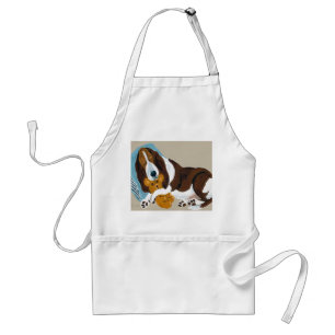 Basset Asleep With Teddy Bear Standard Apron