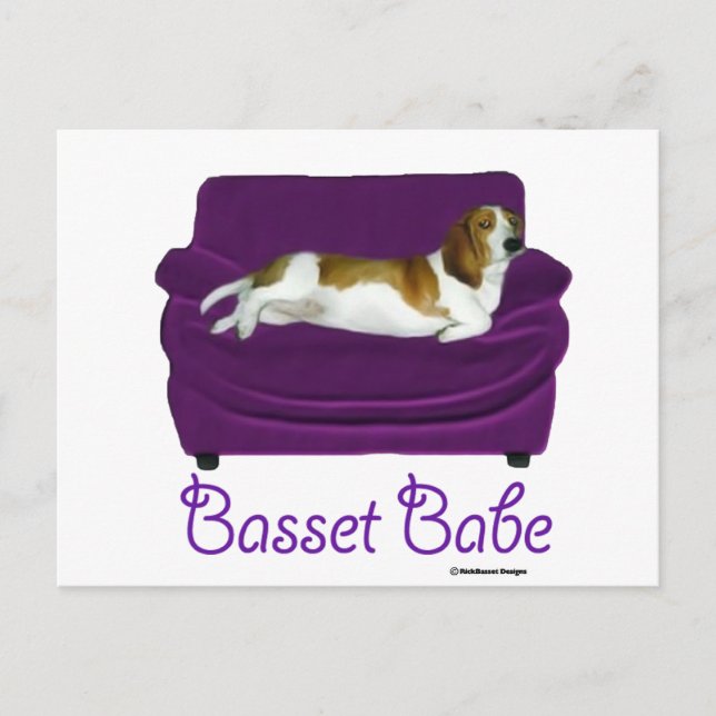 Basset Babe Postcard (Front)