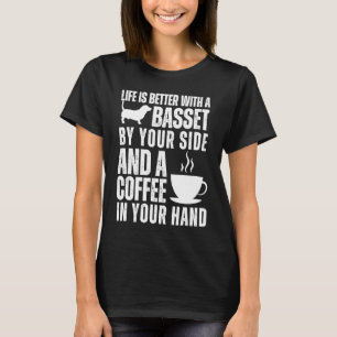 Basset  Basset Hound Dog Mum Basshole Coffee Caffe T-Shirt