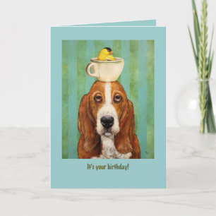 Basset birthday card